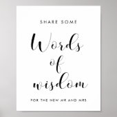 Elegant Words of wisdom wedding sign ポスター (正面)