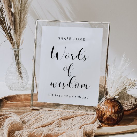 Elegant Words of wisdom wedding sign ポスター