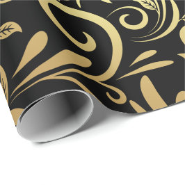 Elegant wrapping paper with a black background ラッピングペーパー
