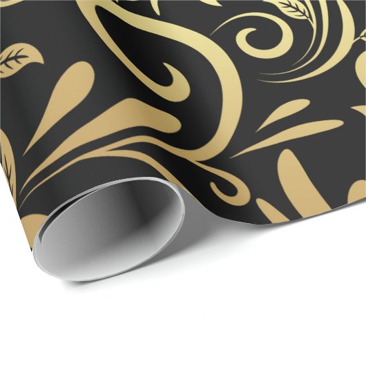 Elegant wrapping paper with a black background ラッピングペーパー