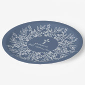 Elegant Wreath and Cross Blue Boy First Communion ペーパープレート (アングル)