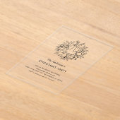 Elegant Wreath Christmas Party  アクリル招待状 (レイダウン)