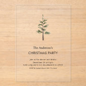 Elegant Wreath Christmas Party  Acrylic Invitation アクリル招待状 (正面)