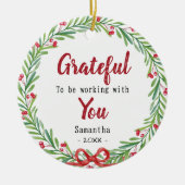Elegant wreath coworker keepsake セラミックオーナメント (正面)