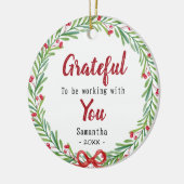 Elegant wreath coworker keepsake セラミックオーナメント (左)