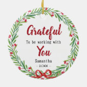Elegant wreath coworker keepsake セラミックオーナメント (裏面)