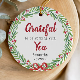 Elegant wreath coworker keepsake セラミックオーナメント