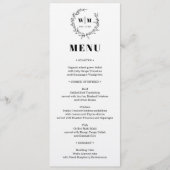 Elegant Wreath Monogram Wedding Menu 招待状 (正面)