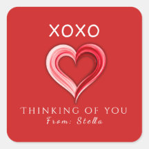 Elegant XOXO Valentine's Sticker • Love Tag
