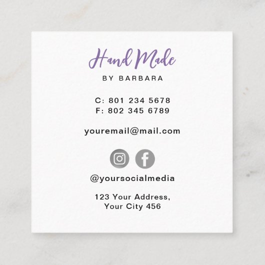 Elegant Yarn Knitting Needles スクエア名刺 (裏面)