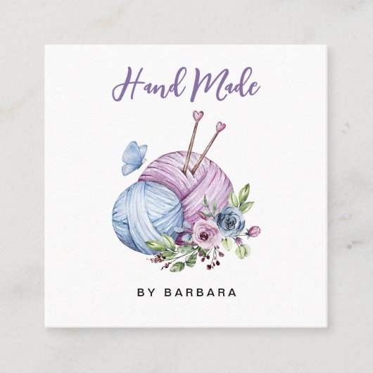 Elegant Yarn  Knitting Needles スクエア名刺 (正面)