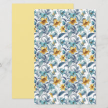 Elegant Yellow and Blue Garden Flowers