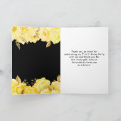 Elegant Yellow and Gold Flowers Birthday Party サンキューカード (内部)