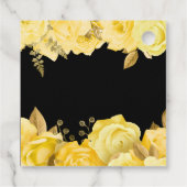 Elegant Yellow and Gold Flowers Birthday Party フェイバータグ (裏面)
