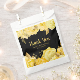 Elegant Yellow and Gold Flowers Birthday Party フェイバーバッグ
