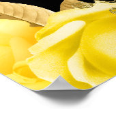 Elegant Yellow and Gold Flowers Birthday Party ポスター (角)