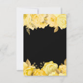 Elegant Yellow and Gold Flowers Sweet Sixteen 出欠カード (裏面)