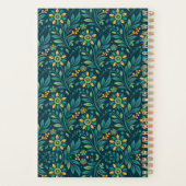 Elegant Yellow and Teal Floral Pattern Design プランナー手帳 (裏面)