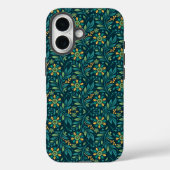 Elegant Yellow and Teal Floral Pattern Design Case-Mate iPhoneケース (裏面)