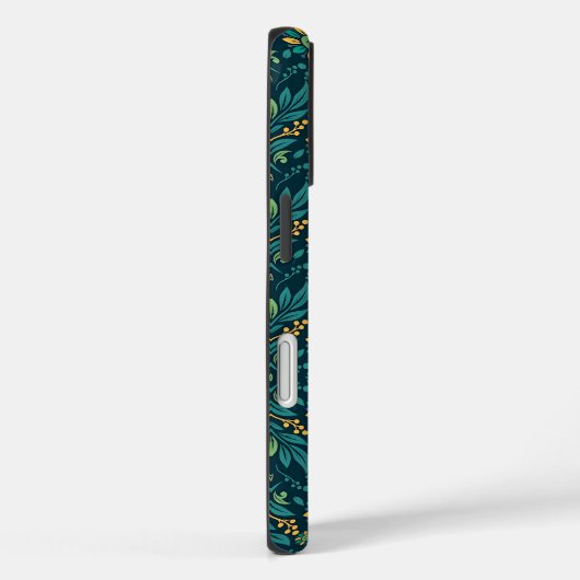 Elegant Yellow and Teal Floral Pattern Design Case-Mate iPhoneケース (裏面 / 右)