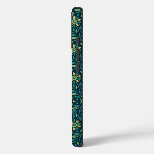Elegant Yellow and Teal Floral Pattern Design Case-Mate iPhoneケース (裏面 / 左)