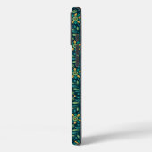 Elegant Yellow and Teal Floral Pattern Design Case-Mate iPhoneケース (裏面 / 左)