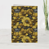 Elegant Yellow Anemones 70Th Birthday Contemporary カード (裏面)