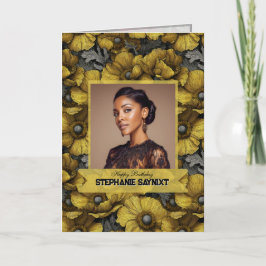 Elegant Yellow Anemones 70Th Birthday Contemporary カード