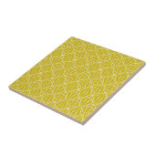 Elegant Yellow Art Deco Pattern with Diamond Motif タイル (側面)