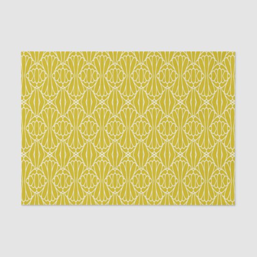 Elegant Yellow Art Deco Pattern with Diamond Motif 薄葉紙 (正面)