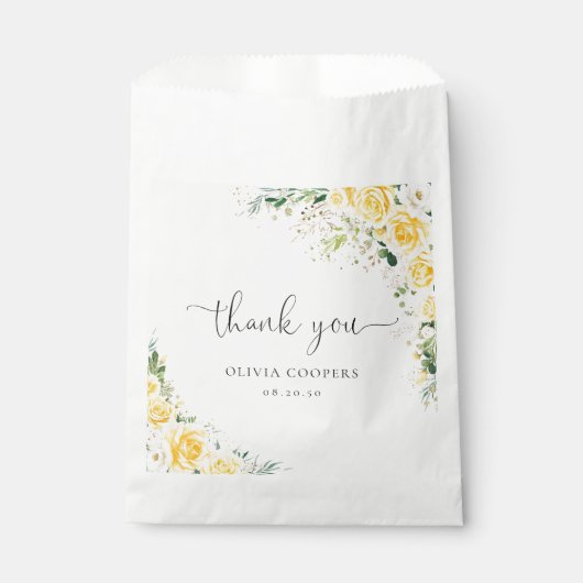 Elegant Yellow Baby Shower Favor Bag フェイバーバッグ (正面)
