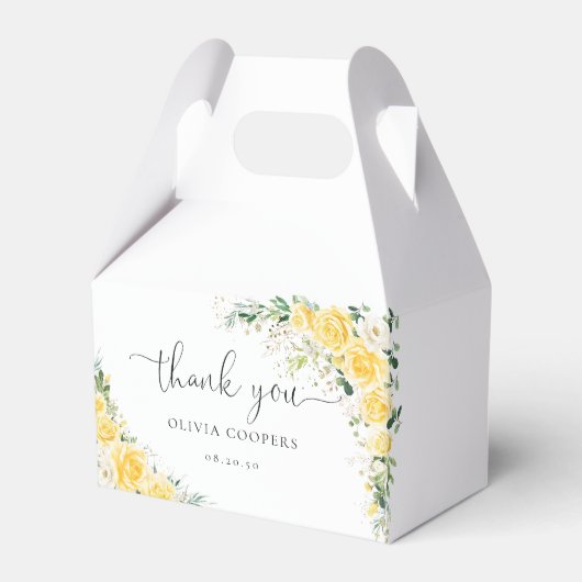 Elegant Yellow Baby Shower Favor Box フェイバーボックス (正面サイド)