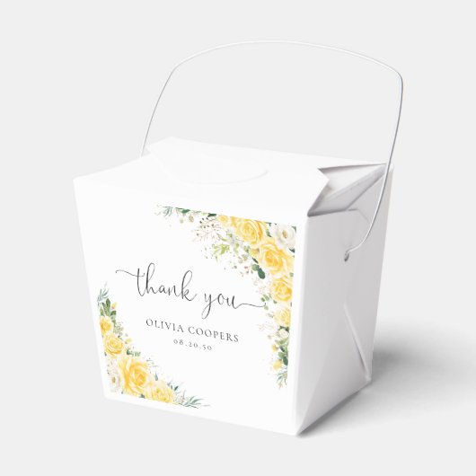 Elegant Yellow Baby Shower Favor Box フェイバーボックス (正面サイド)