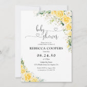 Elegant Yellow Baby Shower Invitation 招待状 (正面)