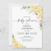 Elegant Yellow Baby Shower Invitation 招待状 (正面)