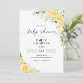 Elegant Yellow Baby Shower Invitation 招待状 (スタンド正面)