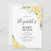 Elegant Yellow Baby Shower Invitation 招待状 (正面)