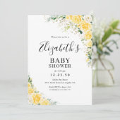 Elegant Yellow Baby Shower Invitation 招待状 (スタンド正面)