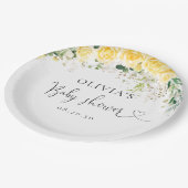 Elegant Yellow Baby Shower Paper Plate ペーパープレート (アングル)