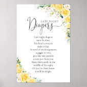 Elegant Yellow Baby Shower Poster ポスター (正面)