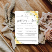 Elegant Yellow Baby Shower Predictions Card