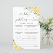 Elegant Yellow Baby Shower Predictions Card  (スタンド正面)