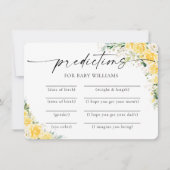 Elegant Yellow Baby Shower Predictions Card 招待状 (正面)