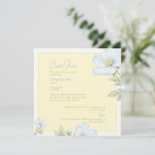 Elegant Yellow & Blue Floral Square Bridal Shower 招待状 (スタンド正面)