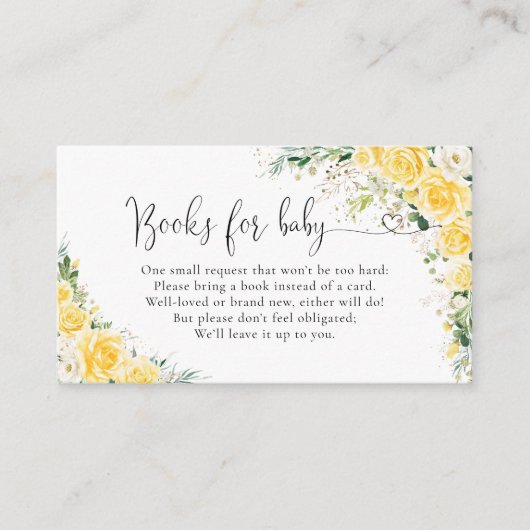 Elegant Yellow Books For Baby Enclosure card エンクロージャーカード (正面)