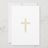 Elegant Yellow Bow Baptism Baby Photo Arch Cross  招待状 (裏面)