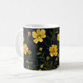 Elegant Yellow Buttercup Flower コーヒーマグカップ (正面左)