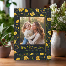 Elegant Yellow Buttercup Flower Mother's Day Photo カード