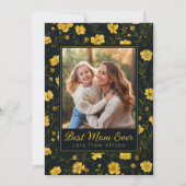 Elegant Yellow Buttercup Flower Mother's Day Photo カード (正面)
