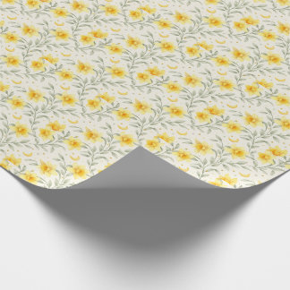 Elegant Yellow Daffodil Floral Wrapping Paper ラッピングペーパー